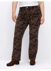 sheego by Joe Browns sheego Große Größen Samthose mit Paisley-Print, in Bootcut-Form, braun-bedruckt, Größe 42 - Damen