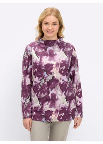 sheego Große Größen Shirt mit Batik-Effekt, bordeaux-bedruckt, Größe 56/58 - Damen