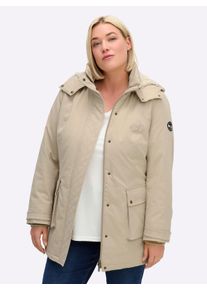 sheego Große Größen Parka mit teilbarer Kapuze, beige, Größe 40 - Damen
