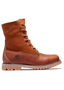 Timberland Authentic Mid Warm Lined Waterproof Boot Winterschuhe Damen (Gr 37 |rot/braun |wasserdicht)