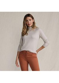 LANDS' END Merino-Pullover mit weitem Rollkragen, Damen,  Braun, Wolle, by Lands' End