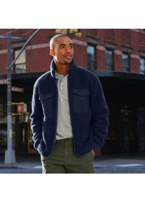 LANDS' END Sherpa-Fleece-Hemdjacke, Herren,  Blau, Polyester, by Lands' End