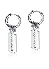 Paar Creolen Firetti "Schmuck Geschenk Rasierklingen-Design", silber (edelstahlfarben), Ohrringe, Damen, 15mm, Edelstahl, Einh&auml;nger abnehmbar