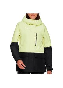 Skijacke Mammut Fall Line Hardshell Thermo Hooded Jacket Damen (Gr XL |schwarz/gelb |wasserdicht)