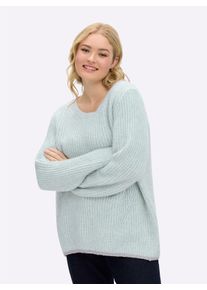 sheego Große Größen Pullover im Rippstrick, mint, Größe 52/54 - Damen