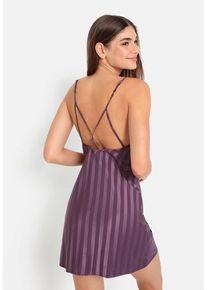LSCN BY LASCANA Negligé violett Gr. 32 für Damen. Mit tiefer V-Ausschnitt im Rücken. Loose Fit