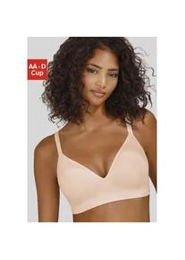 Push-up-BH Lascana "COMFY BRA", Damen, Gr. 70, Cup C, beige (puder), Piqu&eacute;, Obermaterial: 50% Baumwolle, 33% Polyamid, 14% Polyester, 3% Elasthan, Basic, BHs Push-up-BH, ohne B&uuml;gel aus Baumwolle, Basic Dessous