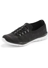 Sneaker Lascana "Slipper, Halbschuh", Damen, Gr. 36, schwarz (schwarz meliert), Obermaterial: 100% Textilmaterial. Decksohle: 100% Textilmaterial. Futter: 100% Textilmaterial. Laufsohle: 100% Synthetik, meliert, Basic, Schuhe Sneaker, aus leichtem Textil-Material VEGAN, Topseller