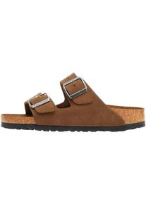 Birkenstock Loafer - Ciabatta Arizona Softbed Suede Leather Dark Tea - Gr. 38 (EU) - in Braun - f&uuml;r Damen