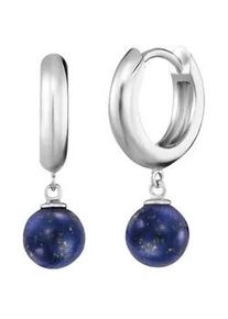 Paar Creolen Engelsrufer "Powerful Stone", bunt (silberfarben, dunkelblau, dunkelblau), Ohrringe, Damen, Silber 925 (Sterlingsilber), mit Achat, Lapislazuli, Malachit, Jaspis, Rosenquarz oder Tigerauge