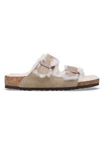Birkenstock Arizona Suede Shearling Sandalen Kinder (Gr 33 - Narrow |beige)