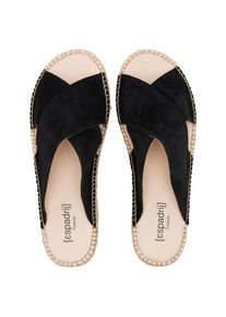 Sandalen Espadrij Croisette Velour Low Damen (Gr 38 |schwarz/beige)