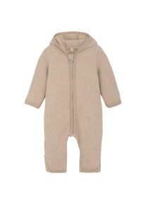 Huttelihut Baby's Pram Suit Bear Ears Wool Fleece Overall Kinder (Größe 86 |beige)