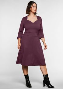 sheego by Joe Browns sheego Gro&szlig;e Gr&ouml;&szlig;en Cocktailkleid mit Taillenband, burgund, Gr&ouml;&szlig;e 56 - Damen