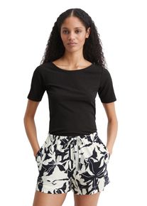Marc O'Polo MARC O'POLO Damen Shorts "Mix & Match Cotton Modal Jersey", Gr. Lschwarz, weiß cotton print, Jersey, Obermaterial: 50% Baumwolle, 50% Modal, geblümt,