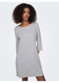Only Damen Minikleid "ONLDEMI BRILLIANT 3/4 DRESS JRS"cloud dancer stripes:navy blazer, modisch, Gr. XS, gestreift, Obermaterial: 79% Polyester, 18%