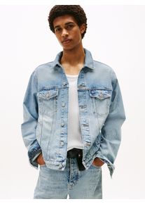 Tommy Jeans Herren Jeansjacke "RYAN RGLR TRCKR RWB EXT CI6033"denim mid light blau, casual, Gr. L, unifarben, Denim/Jeans, Obermaterial: 100%