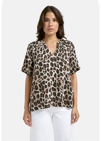 Smith & Soul SMITH & SOUL Damen Kurzarmblusenougat print, casual, Gr. XS, animal-print, Material: 100% Viskose, Blusen