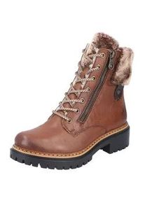 Winterstiefelette Rieker, Damen, Gr. 37, braun, Lederimitat, Textil, Schuhe Winterstiefelette, mit Fellimitat am Schaft