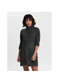 Strickkleid Only "ONLJANA L/S COWLNCK DRESS", Damen, Gr. M, N-Gr, grau (colorot dunkelgrau melange), Rippstrick, Obermaterial: 62% Polyacryl, 15% Nylon, 13% Polyester, 7% Wolle, 3% Elasthan, meliert, ca. Mitte Oberschenkel, Kleider Strickkleid