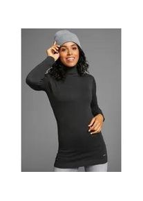 Rollkragenpullover Laura Scott, Damen, Gr. 32, schwarz (anthrazit melange), Feinstrick, Obermaterial: 70% Viskose, 30% Polyamid, meliert, Basic, sehr figurbetont h&uuml;ftbedeckend, hoch geschlossener Ausschnitt, Rippb&uuml;ndchen, Pullover Rollkragenpullover, Feinstrick in figurbetonter Longform