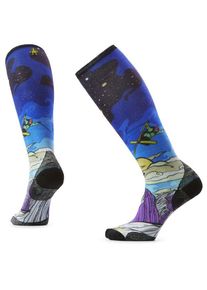 Smartwool Ski Zero Cushion Galactic Ski Print OTC Skisocken Damen (Gr M |blau)