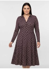 sheego Große Größen Jerseykleid im Mille-fleurs-Dessin, burgund-ecru-bedruckt, Größe 40 - Damen