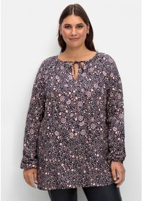sheego Große Größen Tunika im floralen Verlaufsmuster, marine-rosenholz-bedruckt, Größe 46 - Damen