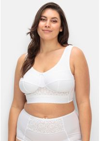sheego Große Größen Entlastungs-BH ohne Bügel , elastisches Unterbrustband, weiß, Größe 105D - Damen