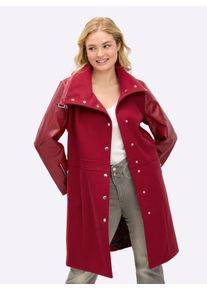 sheego by Joe Browns sheego Gro&szlig;e Gr&ouml;&szlig;en Kurzmantel im Biker-Stil, Materialmix, kirsche, Gr&ouml;&szlig;e 44 - Damen