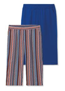 sheego Große Größen Culotte mit zwei Taschen, aqua-orange-gestreift + royalblau, Größe 56 - Damen