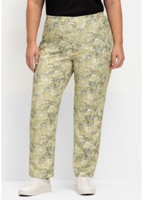 sheego Große Größen Druckhose mit Paisley-Muster, lindgrün-zitrone-bedruckt, Größe 22 - Damen