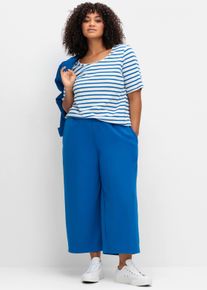 sheego Große Größen Rundhalsshirt mit Streifenmuster, ecru-gestreift, Größe 40/42 - Damen