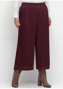 sheego Große Größen Schlupfhose in Plissee-Qualität, burgund, Größe 42 - Damen