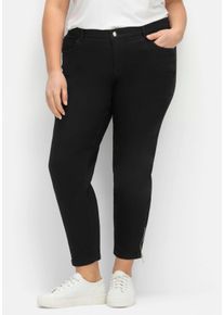 Ascari sheego Große Größen 5-Pocket-Jeans mit Strass-Applikation, schwarz, Größe 36 - Damen