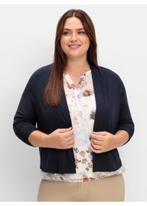 sheego Große Größen Shirtjacke in kurzer Bolero-Form, marine, Größe 50 - Damen