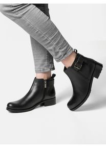 sheego Große Größen Stiefelette mit Zierband und Schnalle, schwarz, Größe 39 - Damen