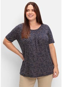 sheego Große Größen Tunikashirt mit Tupfenmuster, marine-camel-bedruckt, Größe 40 - Damen