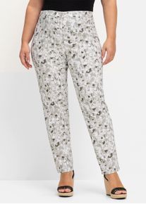 sheego Große Größen Bengalinhose im Grafik-Dessin, hellgrau-steingrau-bedruckt, Größe 25 - Damen