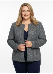 sheego Große Größen Bouclé-Blazer mit Effektgarn, marine-meliert, Größe 48 - Damen