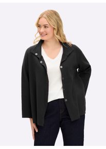 sheego Große Größen Strickjacke mit weiten 3/4-Ärmeln, anthrazit-meliert, Größe 48/50 - Damen