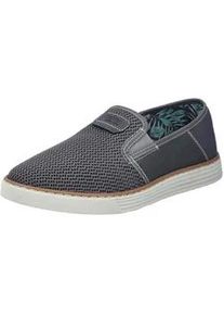 Slipper Rieker, Herren, Gr. 40, grau (dunkelgrau), Lederimitat, Textil, Schuhe Slipper, Espadrilles, Sommerschuh mit kontrastfarbenen Ziern&auml;hten