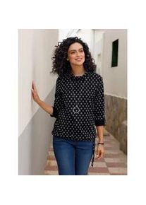 Rollkragenshirt Inspirationen "Rollkragen-Shirt", Damen, Gr. 36, schwarz (schwarz, ecru, bedruckt), 100% Baumwolle, bedruckt, gemustert, mehrfarbig, Shirts