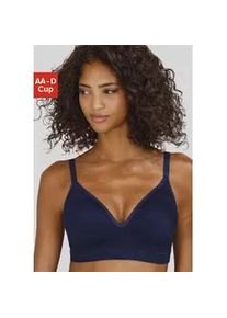 Push-up-BH Lascana "COMFY BRA", Damen, Gr. 90, Cup C, blau (marine), Piqu&eacute;, Obermaterial: 50% Baumwolle, 33% Polyamid, 14% Polyester, 3% Elasthan, Basic, BHs Push-up-BH, ohne B&uuml;gel aus Baumwolle, Basic Dessous