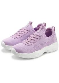 Sneaker Lascana ACTIVE "Turnschuhe", Damen, Gr. 39, lila (flieder), Obermaterial: 50% Lederimitat, 50% Textilmaterial. Decksohle: 100% Textilmaterial. Futter: 100% Textilmaterial. Laufsohle: 100% Synthetik, Mesh, unifarben, Basic, Schuhe Sneaker, ultraleicht und bequem zum Reinschl&uuml;pfen mit Zierschn&uuml;rung VEGAN