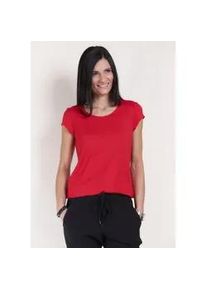T-Shirt Seidel Moden, Damen, Gr. 48, rot, Jersey, Obermaterial: 96% Viskose, 4% Elasthan, unifarben, figurumspielend h&uuml;ftlang, Rundhals, abgesteppte Kante, Shirts T-Shirt, mit Kappen&auml;rmel, MADE IN GERMANY