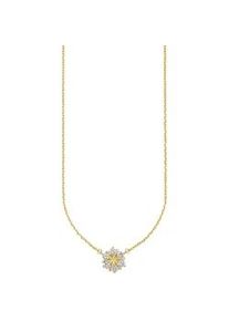 Kette mit Anh&auml;nger Firetti "Schmuck, Geschenk, Kette gelbgoldfarben vergoldet mit Anh&auml;nger", gelbgoldfarben, kristallwei&szlig;, Halsketten, Damen, Silber 925 (Sterlingsilber), L: 50 B: 0,8mm, mit Zirkonia (synth.), B:0,8mm