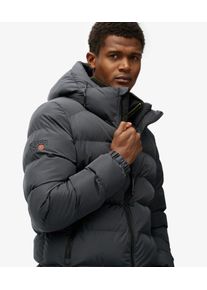 Superdry Herren Gesticktes Logo Kapuzen-Sport Pufferjacke, Grau - Gr&ouml;&szlig;e: M 1020202000582H1P002