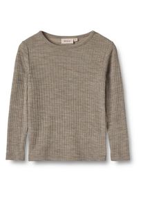 Wheat Gestreiftes Langarm-Shirt Wool / Silk Merinounterwäsche Kinder (Gr 98 |beige)