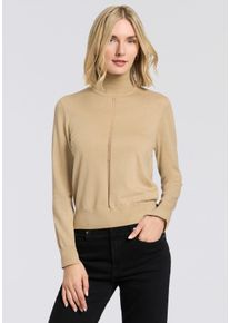 Rollkragenpullover BOSS Orange "Faghettini Premium Damenmode", Damen, Gr. L (40), rust, copper 222, Feinstrick, Obermaterial: 50% Baumwolle, 50% Schurwolle, unifarben, regular fit normal, hoch geschlossener Ausschnitt, Rippb&uuml;ndchen, Pullover Rollkragenpullover, aus softer Wollmischung